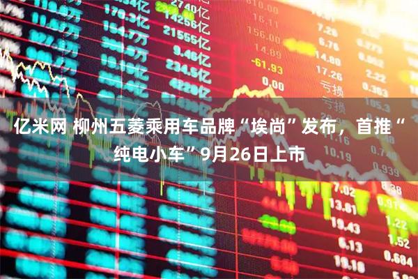 亿米网 柳州五菱乘用车品牌“埃尚”发布，首推“纯电小车”9月26日上市