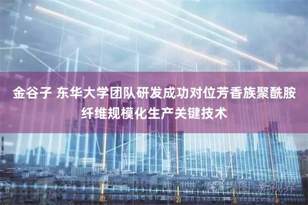 金谷子 东华大学团队研发成功对位芳香族聚酰胺纤维规模化生产关键技术